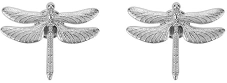 T Tulead Libellen-Form Schrankknäufe Türgriff Türknauf Schöne dekorative Möbeltürgriffe Moderne Einzelloch Schublade Kommode Griff Knöpfe 2 Stück mit Schrauben (Silber)
