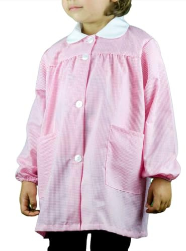 KLOTTZ Tablier Blouse pour Enfants à Carreaux. Puor l'école e travaux manuels