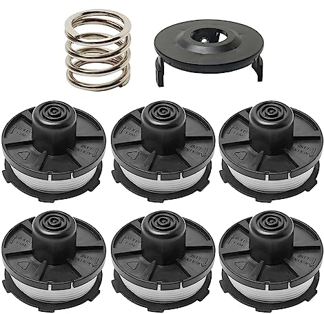 Frunimall Fadenspulen für Makita Rasentrimmer Ersatzspule,Spule für Makita Fadenkopf,Rasentrimmer Spule mit Makita Trimmer Rasentrimmer Akkusence 18V DUR181Z,DUR181RF,DUR181(6 Trimmerspule+1 Kappen)