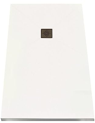 SOULBATH Plato de Ducha - Resina - Textura Liso - Antideslizante - Color Blanco - 100X70- Extraplano - Incluye Válvula desagüe+Rejilla