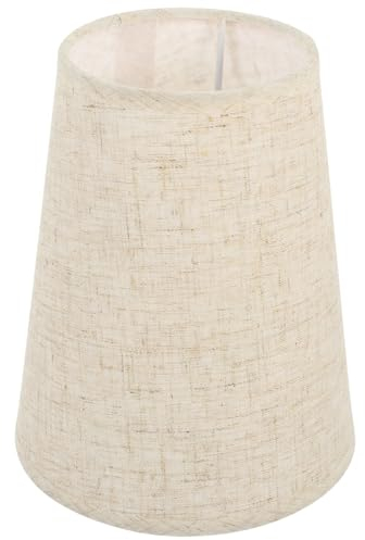 OSALADI Kleiner Lampenschirm E14-Leinen-Lampenschirm Ersatz-Fass-Lampenschirm Moderne Stoff-Lichtabdeckung Für Kronleuchter Tisch-Wandlampen 15 X 15 X 18 Cm