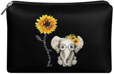 Belidome Reise Clutch Tasche Make-up Kosmetiktasche, Elefant Sonnenblume, Einheitsgröße