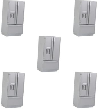 5 set 1:12 casa delle bambole in miniatura mobili frigorifero frigorifero argento