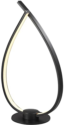 casa NOVA LED-Tischlampe - Schwarz - Weiß - Metall - Kunststoff - H 37 cm