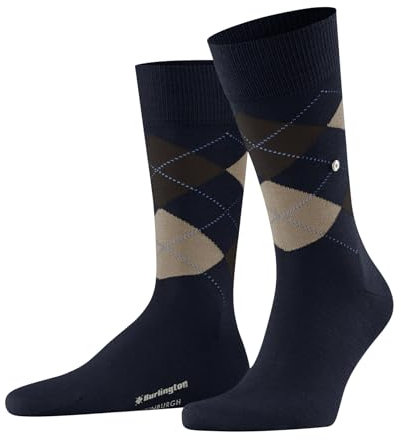 Burlington Herren Socken Edinburgh M SO Wolle gemustert 1 Paar, Blau (Marine 6121) neu - umweltfreundlich, 40-46