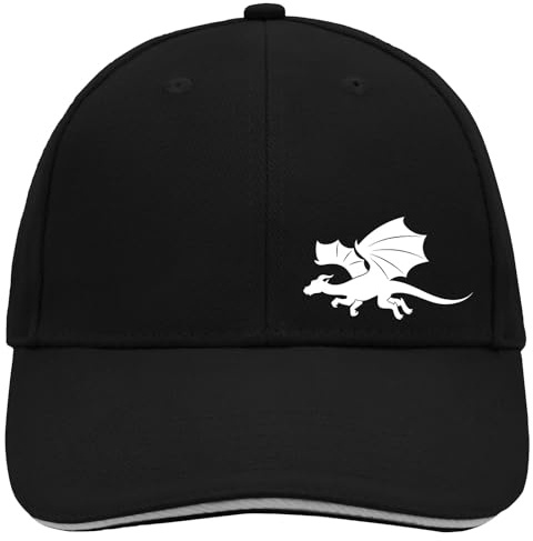 Huuraa Cappy Mütze Drache Silhouette Geschenk | Baseballkappe Basecap Kappe Geschenkidee Unisex Baseball Cap