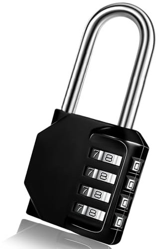 JOOTUEPO Combination Padlock Heavy Duty Padlocks Weatherproof Outdoor Coded Padlock Thick Long Shackle with 4 Digit Code High Security Combination Lock for Gym School Garden Gate Shed Locker