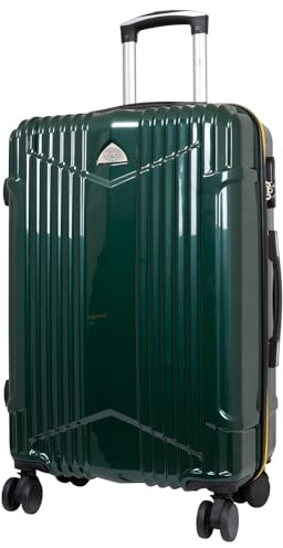 Warenhandel König Hartschalen Koffer Trolley Haimar farbig abgesetzter Reißverschluss - Farbe Grün - Gr. L