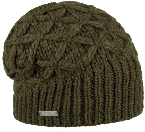 Seeberger Annelie Knit Headsock Damen/Herren, Oliv/Blatt für mich (Leaf It to Me), 6 3/4/7 3/8