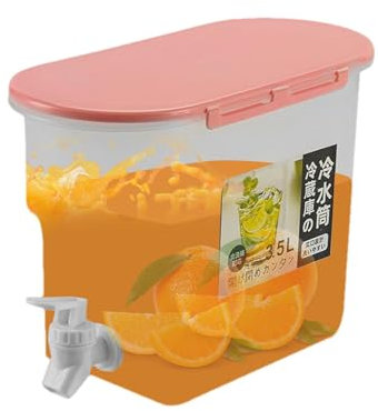 Fizepgo Jarra de agua para frigorífico, dispensador de agua para frigorífico, jarra de bebidas de 3,5 l, jarra de limonada con grifo, accesorios de cocina, recipiente grande para bebidas líquidas para