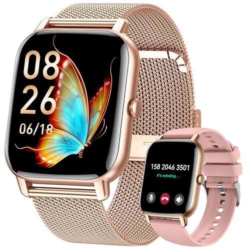 JELLOO Smart Watch da Donna (Componi/Rispondi alle Chiamate), Fitness Tracker per iPhone Compatibile con Android, Smartwatch da 1,83 Pollici con Monitoraggio della Frequenza Cardiaca/SpO2/Sonno