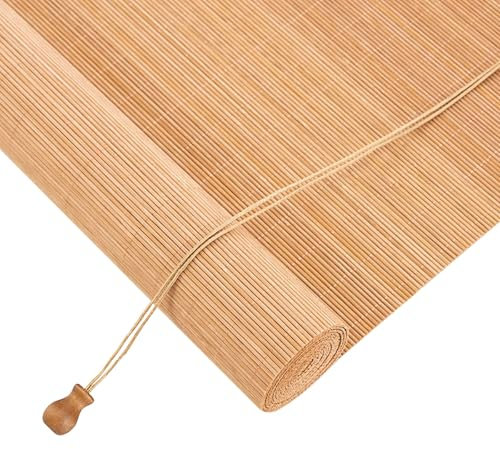 Store en Bambou Exterieur Interieur Store Enrouleur Bambou 150x200 110x300 80x180 50x100 90x120 70x250cm Stores Romains avec Ascenseur Anti-UV Facile à Installer pour Jardin Patio(Shading Rate: 80%)