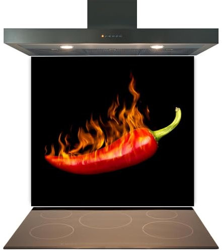 Printed Toughened Glass Splashback for Kitchen, Tempered Heat Resistant Glass Splashbacks for Cookers (Design 2004, 60 x 80cm)
