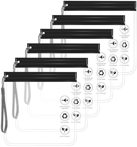 SHACHENH Zip Flugzeug Flüssigkeiten Beutel 1L, 6 STK TSA Zugelassener Kulturbeutel, 1 Liter Beutel Flugzeug Handgepäck Flüssigkeiten, Travel Urlaub Must Haves Flugreise Zubehör Essentials Gadgets