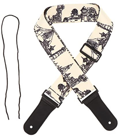 Levemolo Guitar Strap Adjustable for Vintage Guitars Comfortable Wear Colorful Printing for Musicians Performing Live Practicing at Home