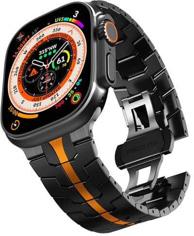 CHANCHY Cinturino di ricambio per Apple Watch 49 mm, 46 mm, 45 mm, 44 mm, 42 mm, serie 3, cinturino in metallo per iWatch Ultra 2/Ultra/Series 10, 9, 8, 7, 6, 5, 4, 3, 2, 1, 49mm/46mm/45mm/44mm/42mm