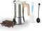UPOHYEE Cafetière à expresso, à induction, convient aux plaques à expresso, 6 tasses, 300 ml, en acier inoxydable 304 + 430, avec cuillère doseuse et brosse éponge, (KPS9)