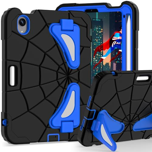 AKABEILA Custodia per tablet per Apple iPad Mini 7 2024/Mini 6 2021 8,3 pollici antiurto robusta custodia protettiva con cavalletto portapenne ragazzi