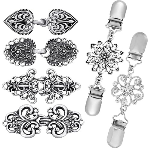 DKDDSSS Vintage Broche Kit, Écharpe Clips Pull Fermoirs, pour Cardigans, Capes, Robes et Chemises