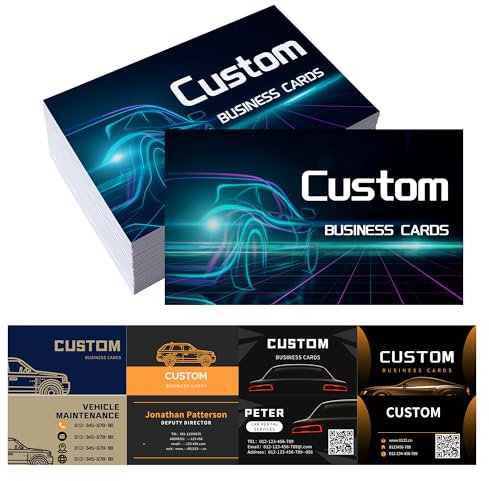 Benutzerdefinierte Visitenkarten Personalisierte Visitenkarte für kleine Unternehmen, beidseitiger Druck, wasserfeste Vorder- und Rückseite, individuelles Logo/Text/QR-Code (100-2000 pcs)