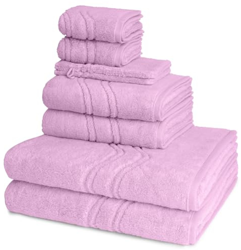 Ross - 8 teiliges Frottier-Set - Cashmere Feeling (2 X Wasch- 2 X Gäste- 2 X Dusch- 2 X Handtuch im Set) - 520 g/m2 - Baumwolle - Walkfrottee - saugstark - weich und flauschig - Mauve