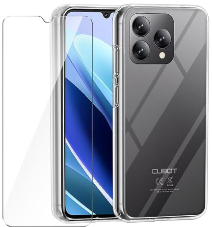 Wanglaism Handyhülle für Cubot A40 Hülle + 1 gehärtetes Glas Displayschutzfolie, TPU Handyhülle Case Cover-transparente