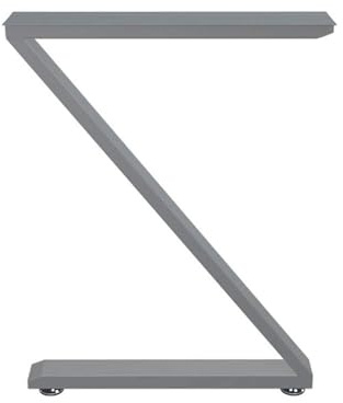 HJYCLFAZU Industrielle Tischbeine aus Eisen, Z-förmig, Metallrahmen, Kaffeebraun, 725 mm Höhe, DIY-Möbelfüße, Esszimmer (Silber, 750 mm)