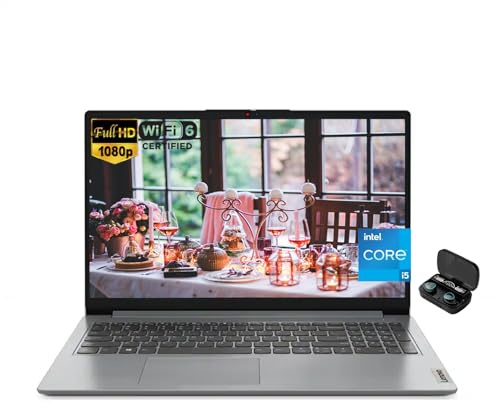 Lenovo IdeaPad – Ordinateur portable FHD 15,6 po, Intel Core i5-1335U 10 cœurs, 8 Go de RAM, 256 Go SSD, carte graphique Intel Iris Xe, longue durée de vie, Windows 11 Home, pour étudiants, maison et