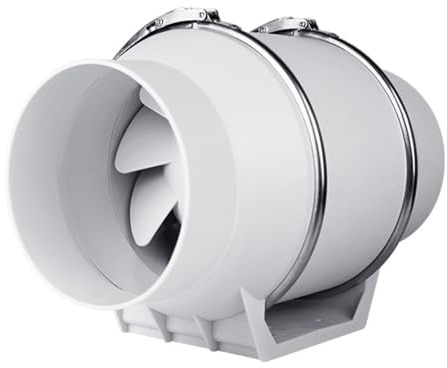 Inline Extractor Fan 100mm with Mixed Flow Technology, IPX4 Waterproof | 220m³/h Quiet Inline Duct Fan for Bathroom, Kitchen, Grow Tent, Basement, 4 Inch Exhaust Ventilation Fan, Easy Install
