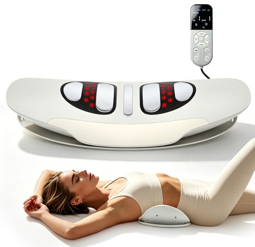 5 In 1 Rückenmassagegerät Unterer Rücken,3 Vibrationsmassage,3 Heizstufen | 3 Timer,Usb Wiederaufladbar,Mit Vibration,Krümmungsfunktion,Ems-Impuls,Lenden-Zugmassagegerät Für Rückenschmer