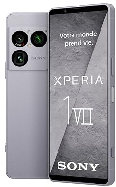 Sony Xperia 1 VIII - 6,5 19,5:9 FHD+ HDR OLED 120Hz, Dreifach-Kamera mit neuem Teleobjektiv, Xperia AI, Akku für 2 Tage, 3,5mm Audio, Dual SIM, Lolith-Silber