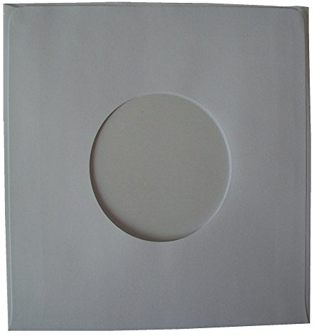 100 Small White Paper 7 45RPM Record Vinyl Sleeves Protectors with Large Centre Hole - Size 180 x 180mm - Also USE AS Scratch Mark Protection Inserts for Larger Card Sleeves Protective Packaging