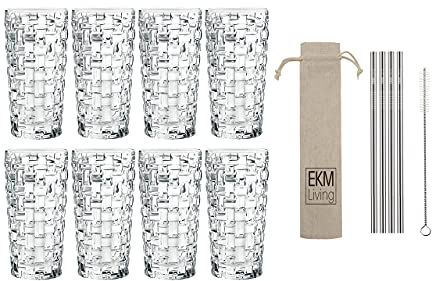Spiegelau & Nachtmann Bossa Nova 8-er Longdrink-Set, Kristallglas, 395 ml, 8 Stück (1er Pack), Modern, Cocktailparty, Cocktailglas