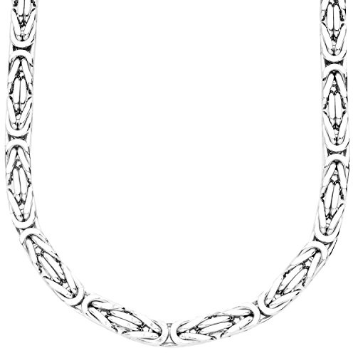 .iced-out. Sterling 925er Silber Königskette - BYZANTIN 6x6mm