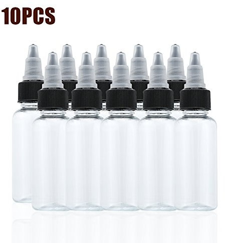 Empty Tattoo Ink Bottles with Twist Caps, 10pcs 30ml Plastic Bottles Tattooing Tools Accessories(10pc)