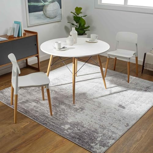 Livabliss Bangkok Abstract Rug, Modern Area Rug, Grey White Charcoal, 200 cm, Living Room Dining Room Bedroom