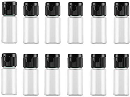 12PCS 10ML/0.34Oz Empty Reusable Empty Plastic Clear Pour Bottle with Flip Cap Lid Cosmetic Makeup Travel Sample Packing Containers Jars Vial Storage Container for Emollient Water Shower Gel Emulsion
