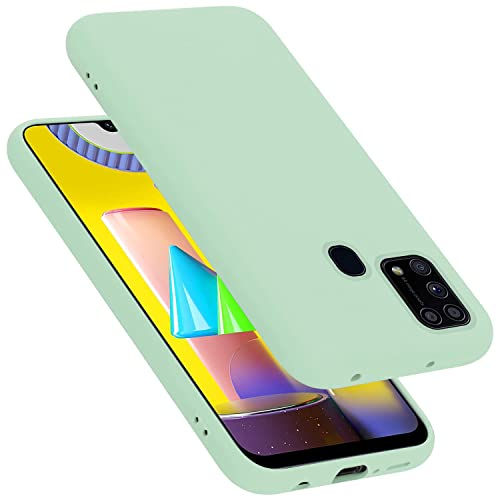 Cadorabo Custodia compatibile con Samsung Galaxy M31 in LIQUID VERDE CHIARO - Morbida Cover Protettiva Sottile di Silicone TPU con Bordo Protezione - Ultra Slim Case Antiurto Gel Back Bumper Guscio