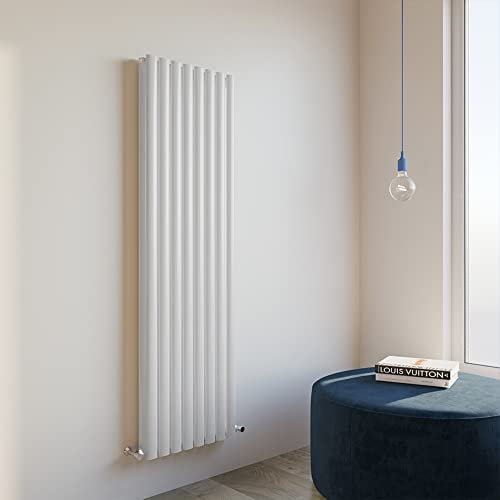 Oval Column Radiator 1600x472mm Vertical Design Double Central Heating White Rad