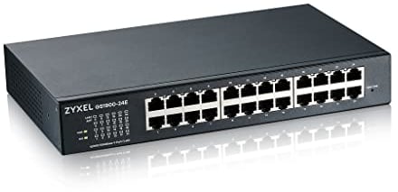 Zyxel 24-Port Gigabit Switch | Smart Managed | Desktop/Rackmontage und lüfterloses Design | VLAN, IGMP, QoS [GS1900-24E]