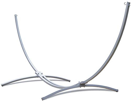 Potenza Indela Gestell Outdoor Hängemattengestell L 320 cm, 120 kg I Gestell für Hängematten, Rahmen aus Stahl wetterfest (Grau)