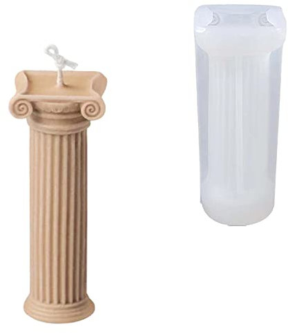 Kerzenform Silikon antike Säule eckig, Kerzen Silikonform, DIY Körper Statue Kerze Dekor Kunst Handwerk, Gussform Kerzengießen Seifen Form Wachs Gießform