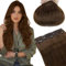 RUNATURE Clip in Extensions Echthaar Braun 50cm Lang Haarverlängerung Echthaar Clip Hellbraun Menschliches Haar 50g 3 Stück Seamless Extensions Echthaar Clip Farbe #4