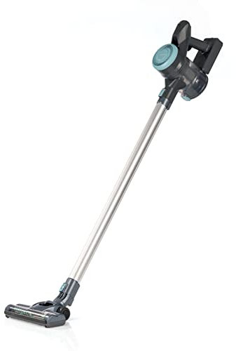 CLEANmaxx Akku- Hand & Bodenstaubsauger | Kabelloser Staubsauger - Saugkraft-Regulierung in 2 Stufen | Modular - mit 80cm Aluminium-Rohr | Hochleistung - 150 Watt 22,2 Volt [Anthrazit/Blau]