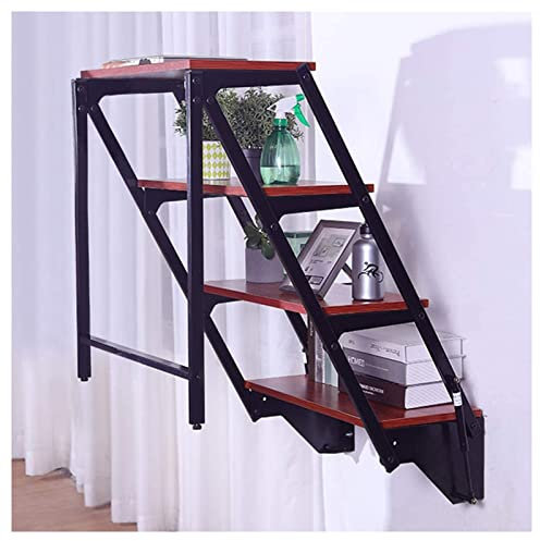 BELUND Wall Mounted Table,Folding 4-tier Storage Rack Wall Mounted Laptop Computer Desk with Storage Compartments for Home, Office