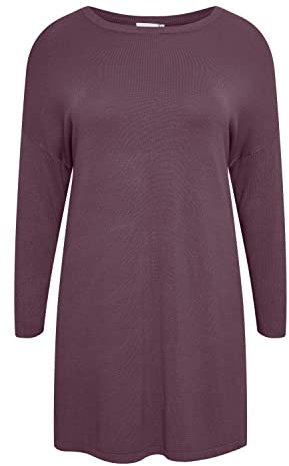 fransa Plus Size Selection - FPBLUME TU 1 - Tunic - 20611029, Größe:46/48, Farbe:Black Plum (181706)