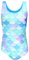 Aquarti Costume Piscina Bambina Intero con Stampa – Resistente, Confortevole e alla Moda, Sirena/Blu/Verde/Viola, 140