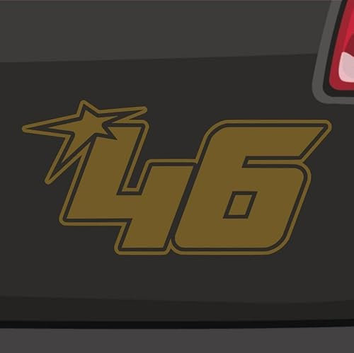 Generisch Startnummer 46 Aufkleber Sticker Auto Start Run Race Zahl MTB Motorrad 10x5cm Farbe: Gold