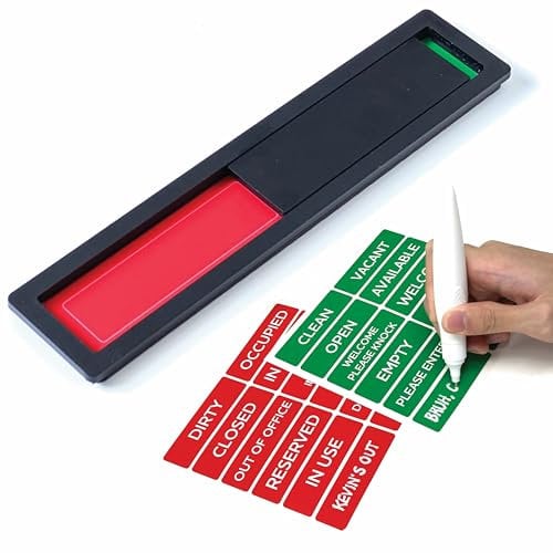 Kubik Letters In A Meeting Sign For Office Door, Do Not Disturb, Out of Office Available and Away, Meeting in Progress, Occupied Bath Room, In Session for Therapist, Customizable Vinyl - Black