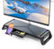 MOOJAY Support de Moniteur d'ordinateur de Bureau avec 4 Hub USB 3.0 et Lumière RVB, Rehausseur d'écran Pliable avec Tiroir de Rangement, Support de Téléphone et Porte-Plume pour PC/Laptop/iMac-Noir